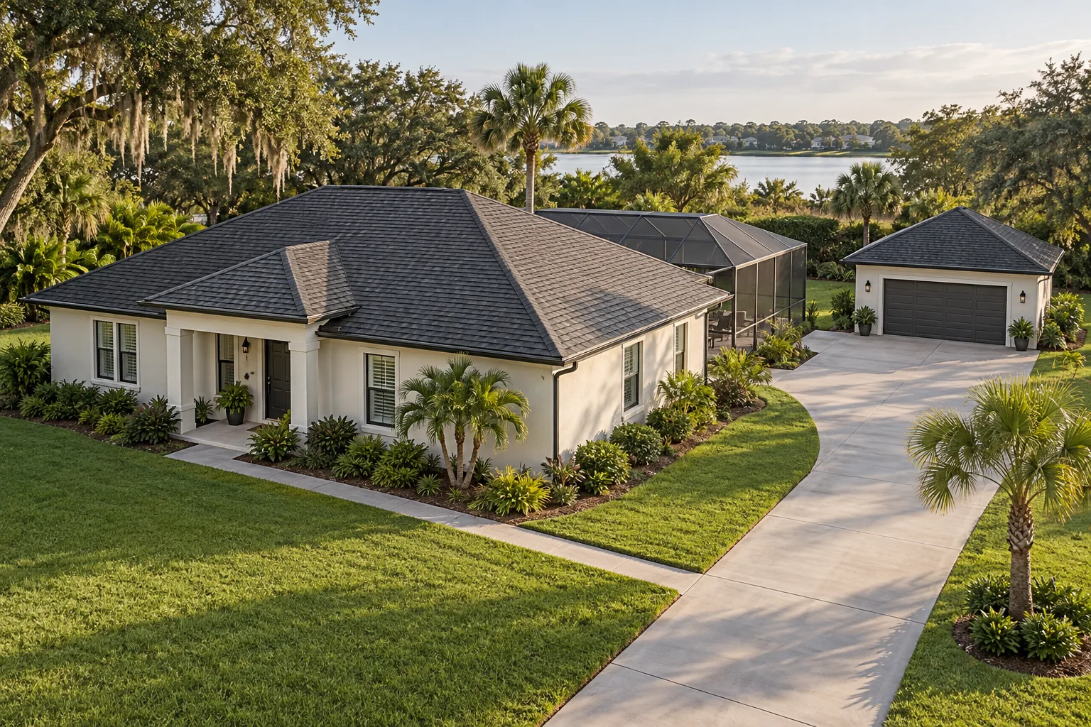 Illustrative Florida home with separate garage